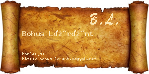 Bohus Lóránt névjegykártya