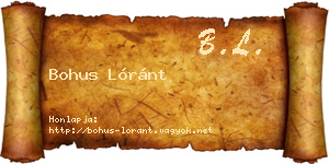 Bohus Lóránt névjegykártya