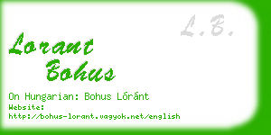 lorant bohus business card