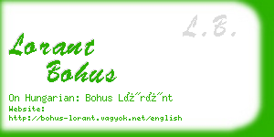 lorant bohus business card